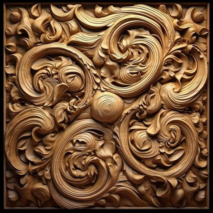 Patterns and decorations (Curly 2, PATTERN_242) 3D models for cnc